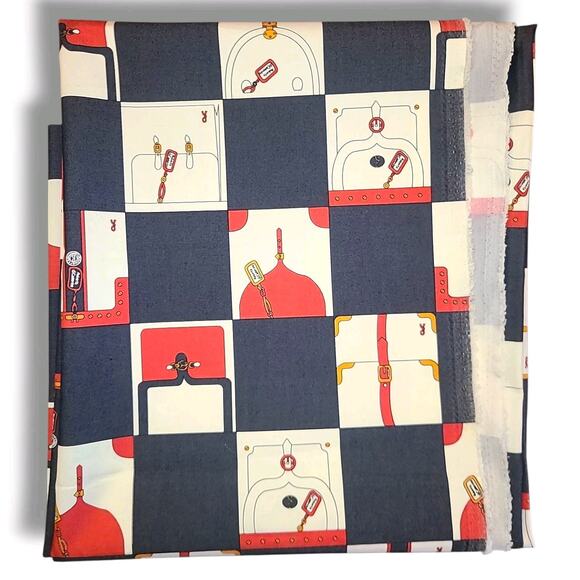Vintage Roberta di Camerino Handbag Print Fabric 1 Yard Italian Designer Textile - Picture 2 of 7